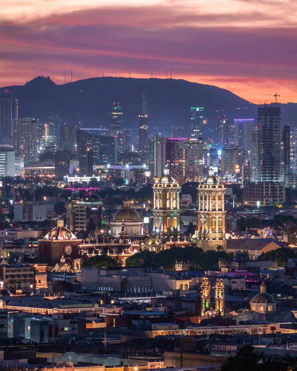 foto de puebla al atardecer